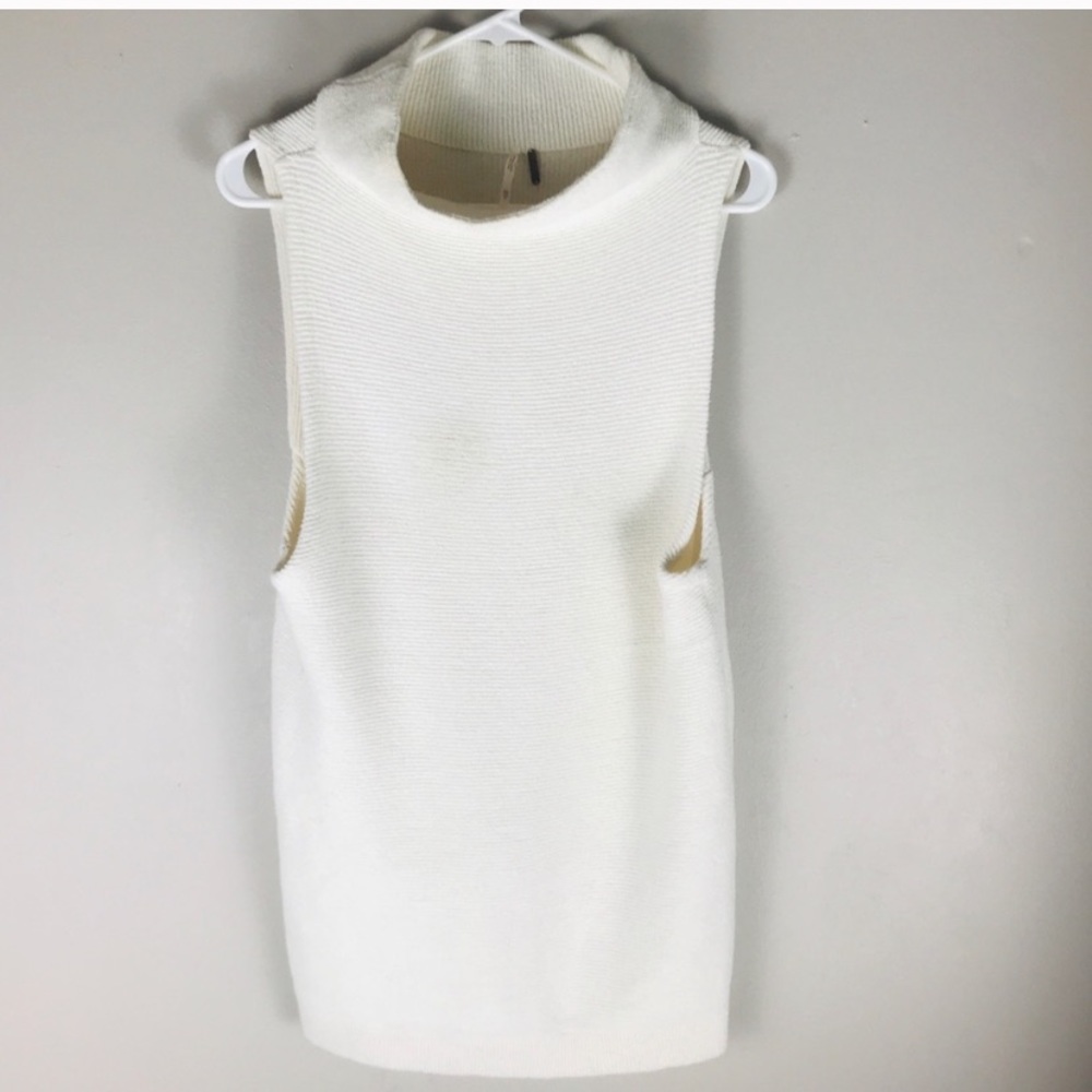 FREE PEOPLE white turtleneck mini sweater dress